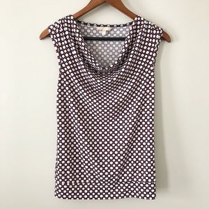 Banana Republic Cowl Neck Red/White/Blue Top